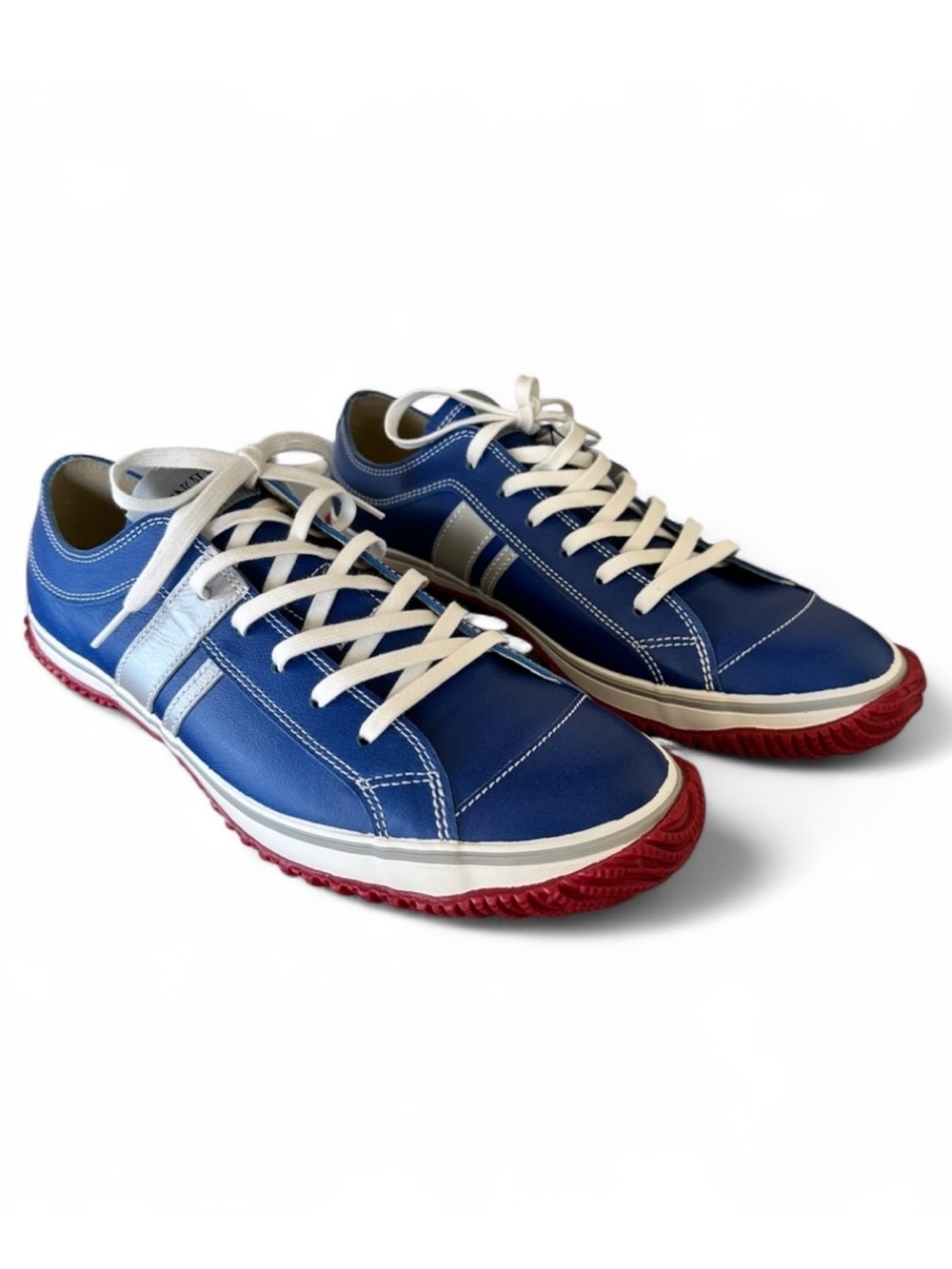 Spingle Move Blue Leather Women's Sneakers with Red Bottom. Size 7 - Picture 3 of 8